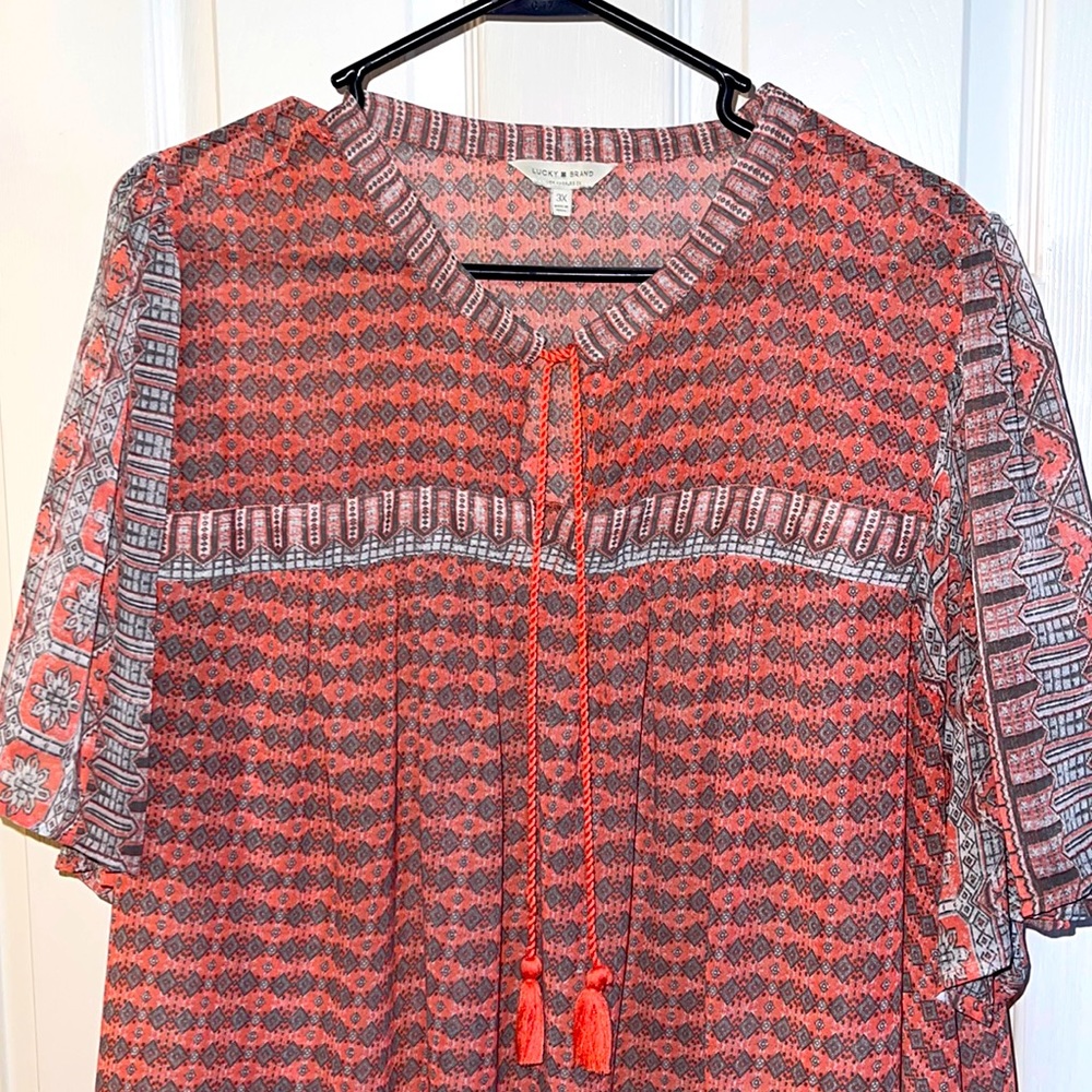 Lucky brand boho Peasant Top